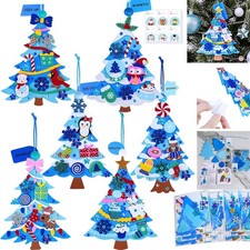 24 Sets Winter Decorations DIY 3D Pine Tree Ornaments Christmas Craft Kits Foam