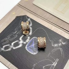 BVLGARI B-zero1 Hoop Earring Diamond K18PG 750 Rose Gold