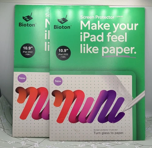 2pk Bioton Screen Protector For Ipad 10th Generation 2022 10.9" Glass To Paper
