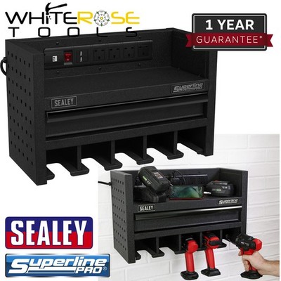 Sealey Werkzeugregal Superline Pro Power 560 mm mit Schublade und Steckdosenleiste
