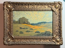 ANTIQUE CALIFORNIA LANDSCAPE PAINTING 1920'S OIL SMALL IMPRESSIONISM, SIGNED