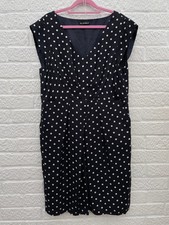 Planet Navy Spotty Knee Length Dress Size UK 16