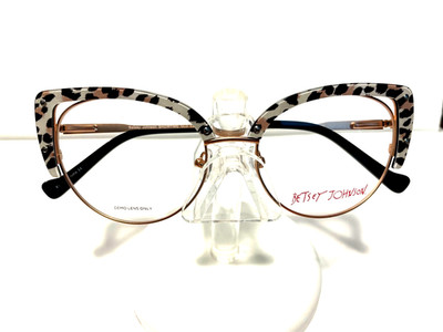 NEW BETSEY JOHNSON  WOMANS EYEGLASSES SHOWTIME GOLD