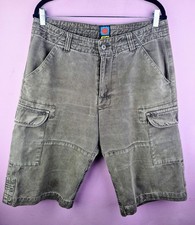 Mambo Mens Cargo Shorts Grey Size W32 Utility Pocket Streetwear Surf