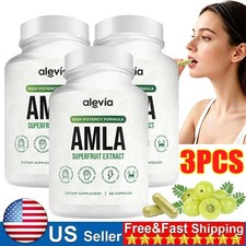 3x Alevia Organic Amla Capsules 1000mg Indian Gooseberry Antioxidant Supplement