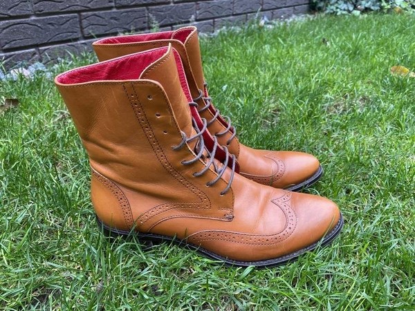Women Navyboot Boots Brown Leather 38 #B8KK