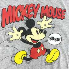 Mickey Mouse T Shirt Classic Walt Disney World Mickey Mouse Logo Tagless Adult L