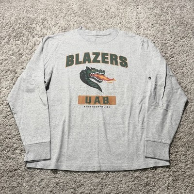 Vintage Y2k UAB Blazers Long Sleeve Grey T Shirt Mens Medium Dragon College