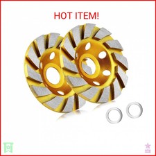 2 Pieces 4 Inch Concrete Stone Ceramic Turbo Diamond Grinding Cup Wheel,12 Segs