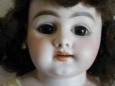 Antique German Bisque and Leather 24" Doll Needs Leg Repair Unbranded