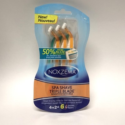 Noxzema SPA SHAVE Triple Blade Sensitive Razors Shavers, 6CT BONUS pack | SEALED