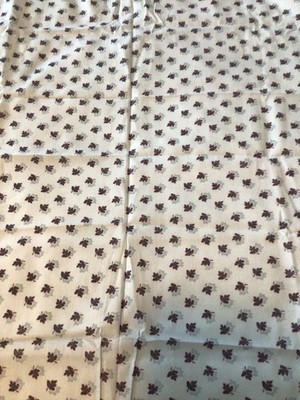 Vintage Cotton Lightweight Leaf Navy, Rust on Lt Blue 2.9 yrds x 45'' Wide