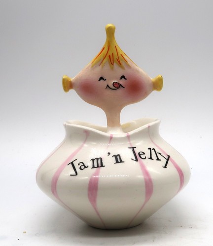 Vintage Holt Howard 1958 Pixie Jam N Gelée avec cuillère pot à condiments anthropomorphe