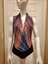 Bebe sm print front/ black back bodysuit