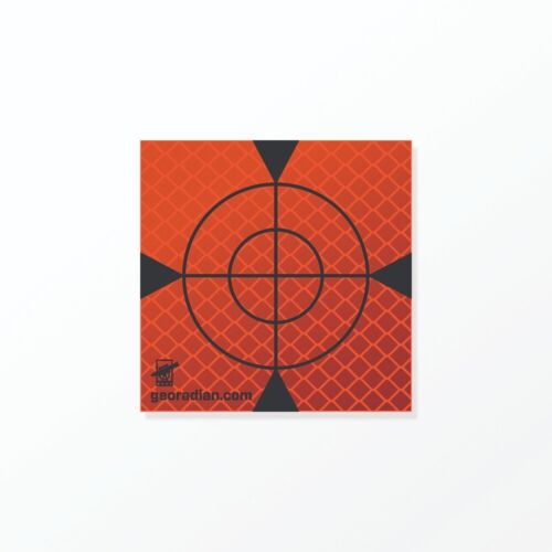 Set mit 100 reflektierenden Etiketten 60 mm x 60 mm orange, Totalstation - Bild 3 von 4