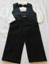 Unbranded Made in USA 4 Piece Suit Bow Tie Shirt Pants Vest Boy's Size 1 Tux