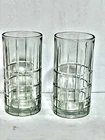 Vintage Anchor Hocking Tartan Ice Tea Glass 16 oz Tumblers 6”h Set of 2   Marked