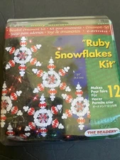 The Beadery Christmas ornament kit Ruby SNOWflakes Kit Makes 12