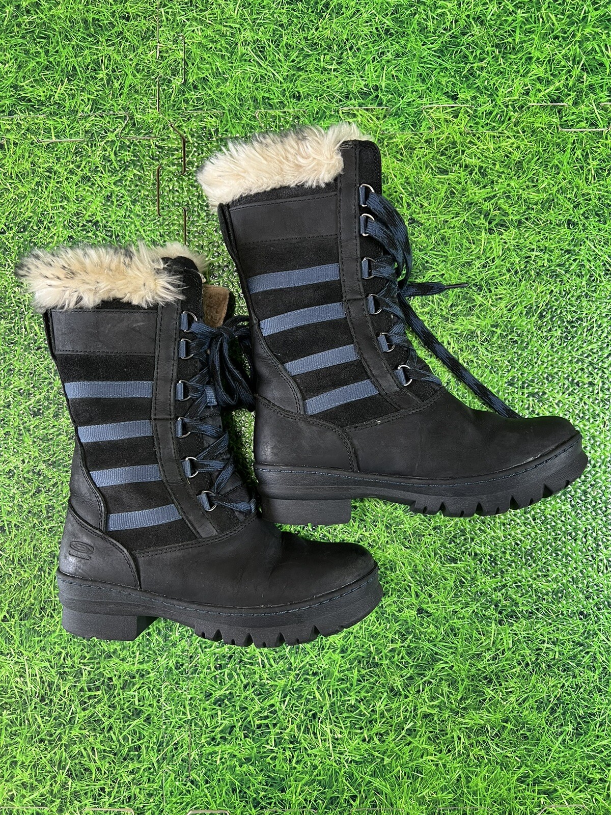 KEEN Stivali invernali isolati da donna neri in pelle blu 200 grammi taglia US 5 5 logo