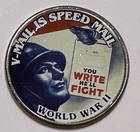 V-Mail is Speed Mail WWII Colorized Commemorative Clad Kennedy Half Dollar