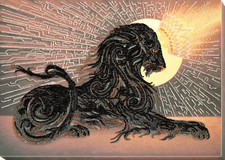 Lion Black Diamond Bead Embroidery Kit   DIY Beaded Home Decor Wall Art