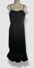 Taylor Women's Black Sleeveless Satin Gown Dress Size 4