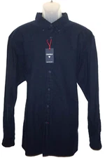 Cremieux Long Sleeve Shirt XXL Dark Navy Blue Solid 100% Cotton NWT (DC890)