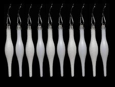 10 DROPLET BAUBLES CHRISTMAS TREE DECORATIONS DECORATION GLITTER ICICLES BAUBLE