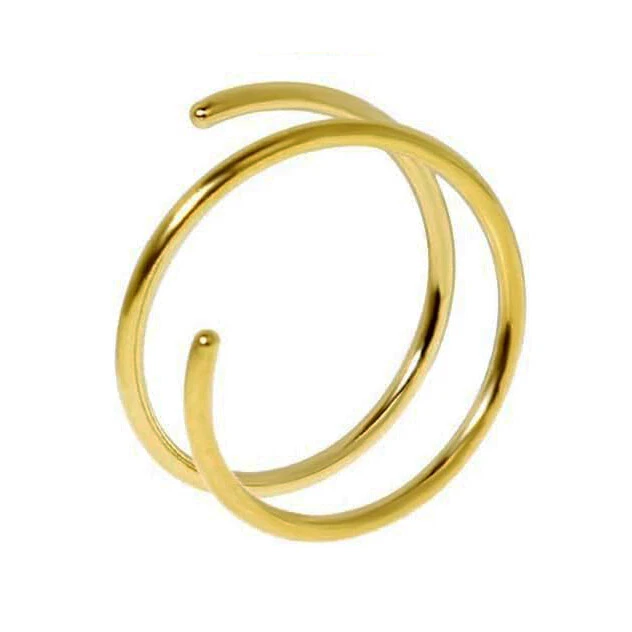 14K Gold Filled Spiral Nose Ring Multi Gauges and Sizes - Image 2 of 4