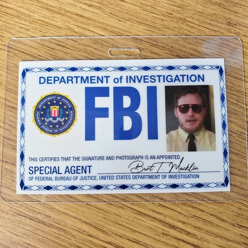 Parks and Recreation ID Badge- Special Agent Burt J Macklin costume ...