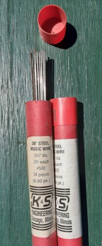 K & S ENGINEERING 502 MUSIC WIRE .047 X 36 inch (5) PC - Picture 1 of 3