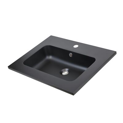 Einbauwaschbecken Mineral Marmor Farbe Schwarz Matt Möbel Badkomposition