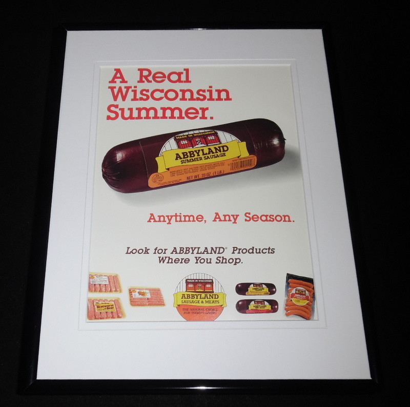 1990 Abbyland Summer Sausage Framed 11x14 ORIGINAL Advertisement eBay