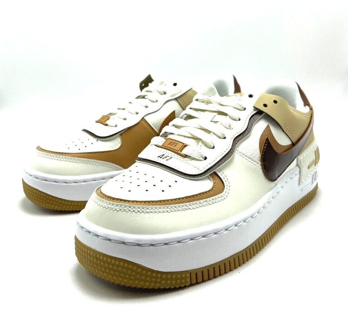 NEW* Women NIKE AIR FORCE 1 SHADOW SAIL/CACAO WOW-SEASAME (DZ1847