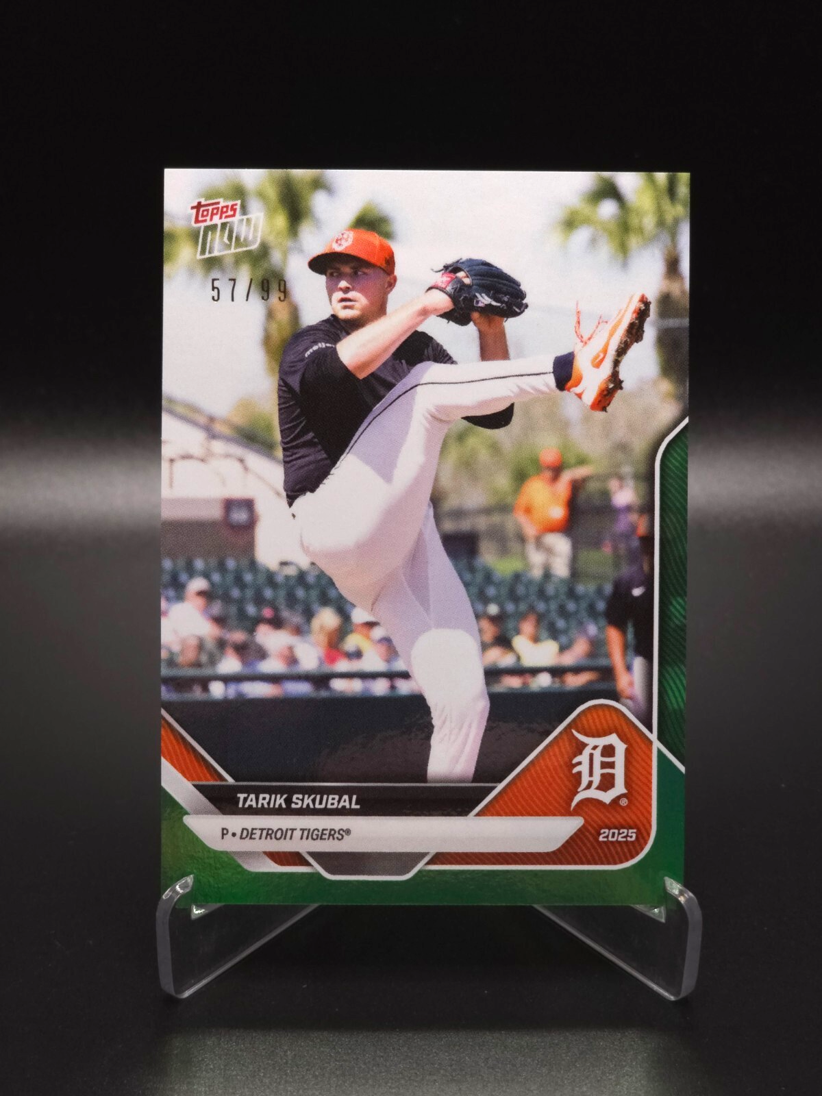 Tarik Skubal 2025 Topps Now Road To Opening Day Tigers Green Parallel 57/99