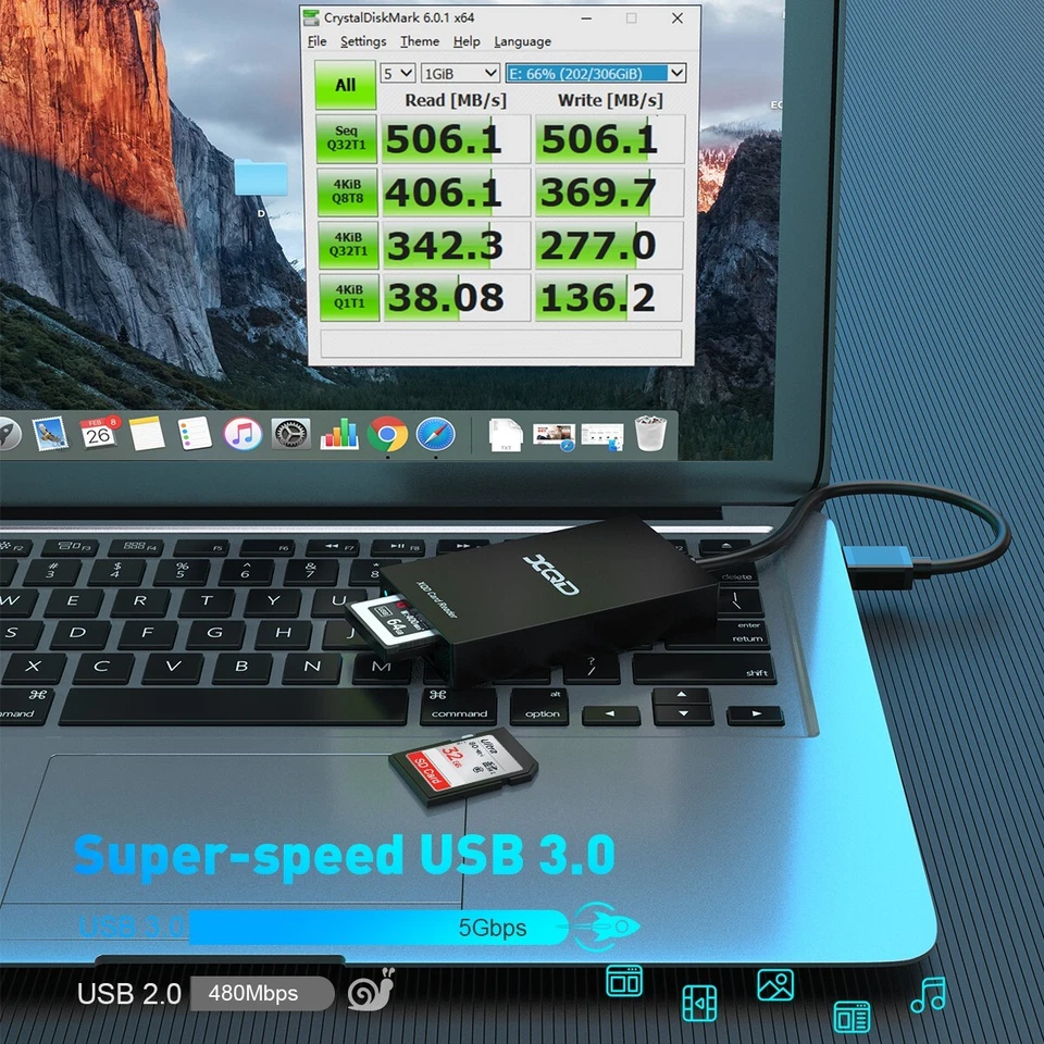 Sony USB 3.0 XQD/SD Card Reader Adapter-2-in-1 High-Speed 5Gbps for Memory Cards - Image 4 of 4
