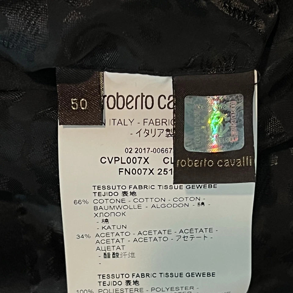 $3000 ROBERTO CAVALLI Oro Lurex Serpiente Jacquard Esmoquin Esmoquin Cena Chaqueta 40 Foto 4 de 4