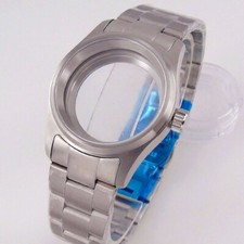 36mm Pilot Stainless Steel Sapphire Watch Case Fit NH35 NH36 ETA 2824 Glass Back