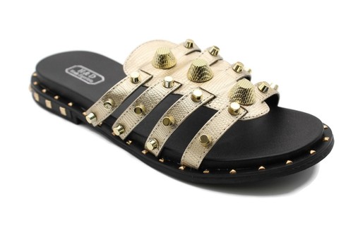 Womens Sliders Slippers Mules Ladies Studded Beach Party Flat Flip Flops Sandals - Picture 6 of 13