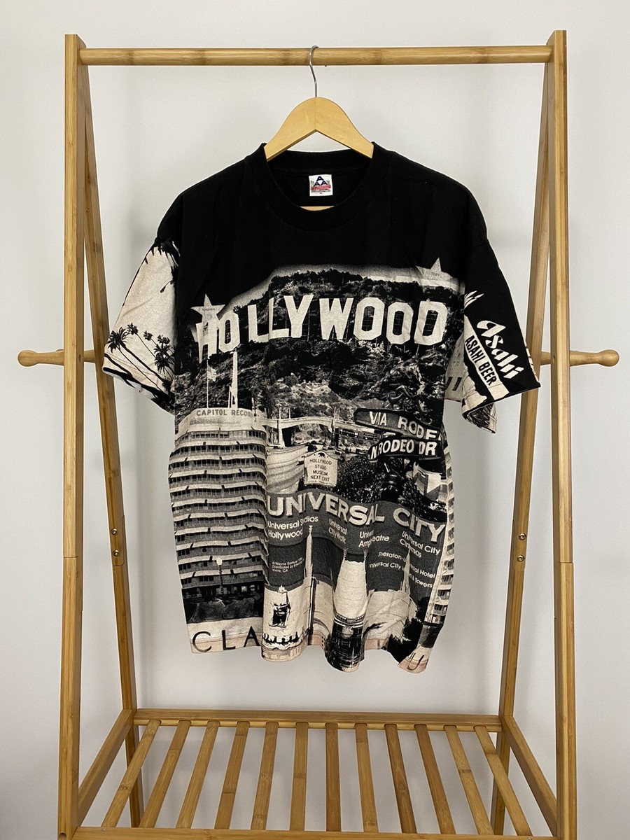 VTG Hollywood 1996 All Over Print Universal Ashihi California Bold