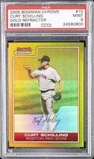 2006 BOWMAN CHROME GOLD REFRACTOR #10 CURT SCHILLING PSA 9
