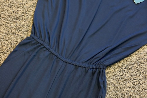 $120 New Lauren Ralph Lauren Women's Short Sleeve Jumpsuit - MEDIUM - Navy Blue - Picture 3 of 7