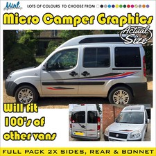 Fiat Doblo Micro CAMPER Mini van Motorhome GRAPHICS DECALS FREE P&P 001