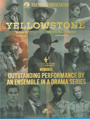KEVIN COSTNER Yellowstone Screen Actors Guild nominee Paramount TV PRINT AD 2022