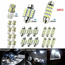 20pcs LED Interior Lights Bulbs Kit Car Trunk Dome License Plate Lamps 6000K NEW