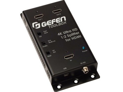 Gefen GTB-HD4K2K-142C-BLK 4K Ultra HD 1:2 Splitter for HDMI - Picture 1 of 2