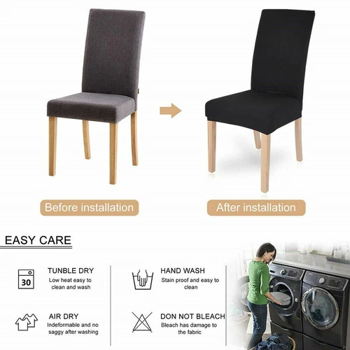 Dining Chair Cover Stretch Seat Covers Spandex Washable Banquet Wedding Party - Picture 17 of 71