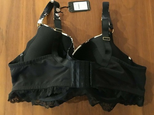 CITY CHIC NEW Meghan Long Line Contour Padded Floral Lace Trimmed Bra 24E/46DDD - Picture 2 of 10
