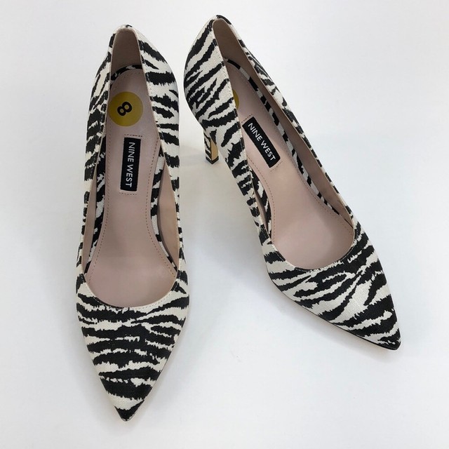 Women's Black Nine West Zebra Print Pointed Toe Pumps, Size 8 eBay