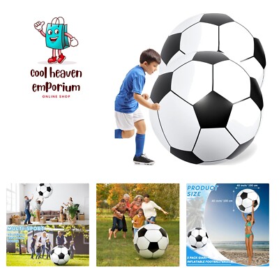 2 Pcs 40 Inch Giant Inflatable Soccer Ball Large Huge Beach Balloons Football...